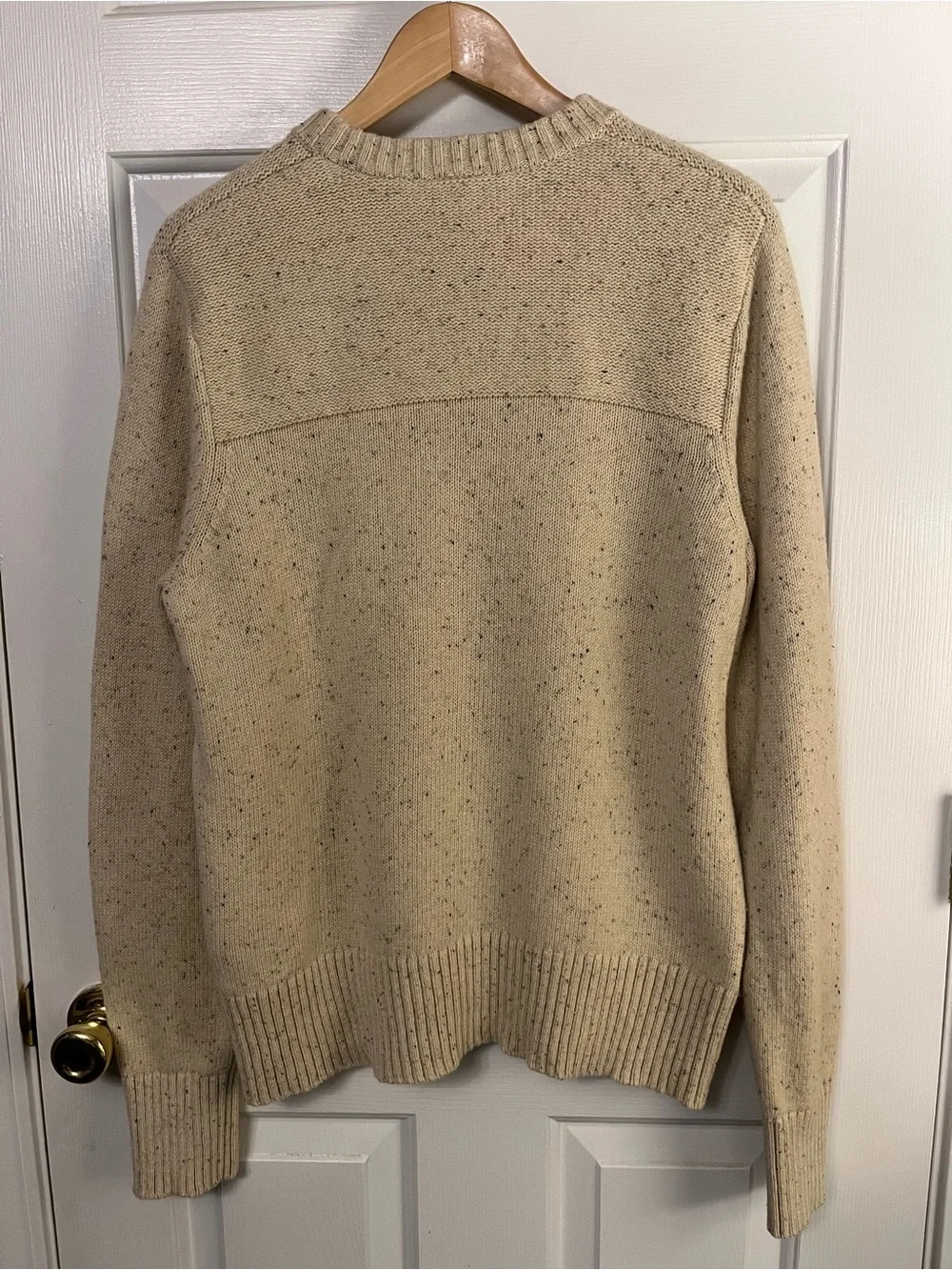 The North Face Wool Blend Crewneck Sweater Men Speckled Beige Cream Med Great